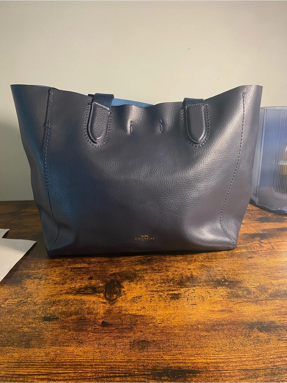 Coach Derby Navy Leather Tote Bag
